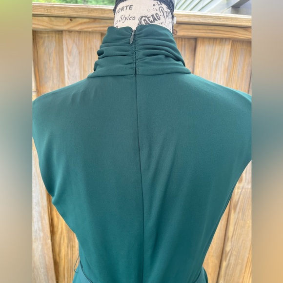 Lauren Ralph Lauren Belted Jersey Mock Neck Green Dress size 8. - Picture 10 of 11